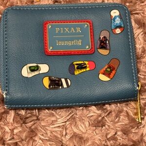 Loungefly Pixar Blue Wallet with Flip-Flop Design